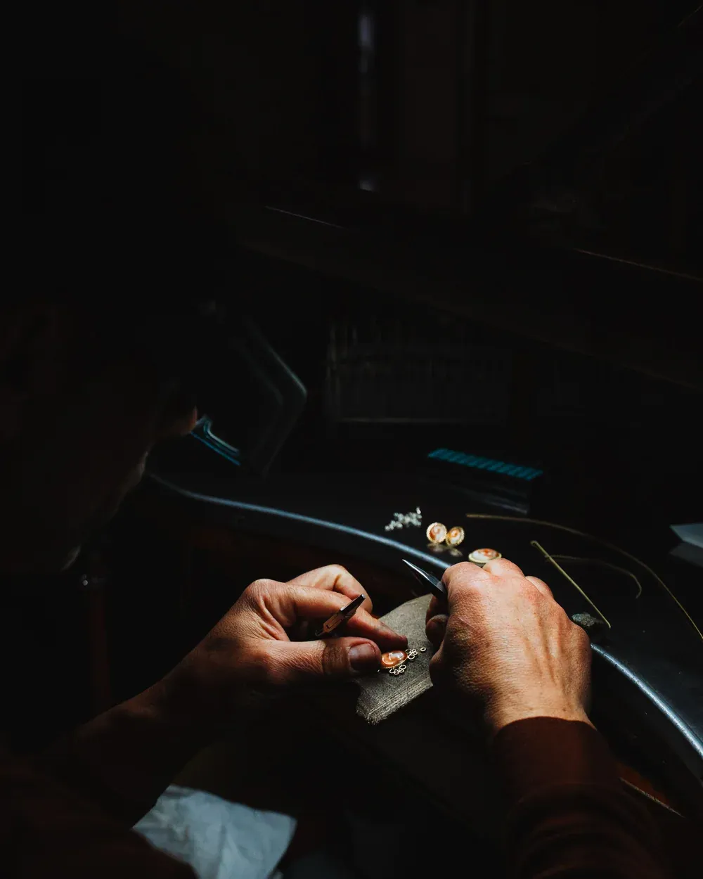 A jeweller at the bench