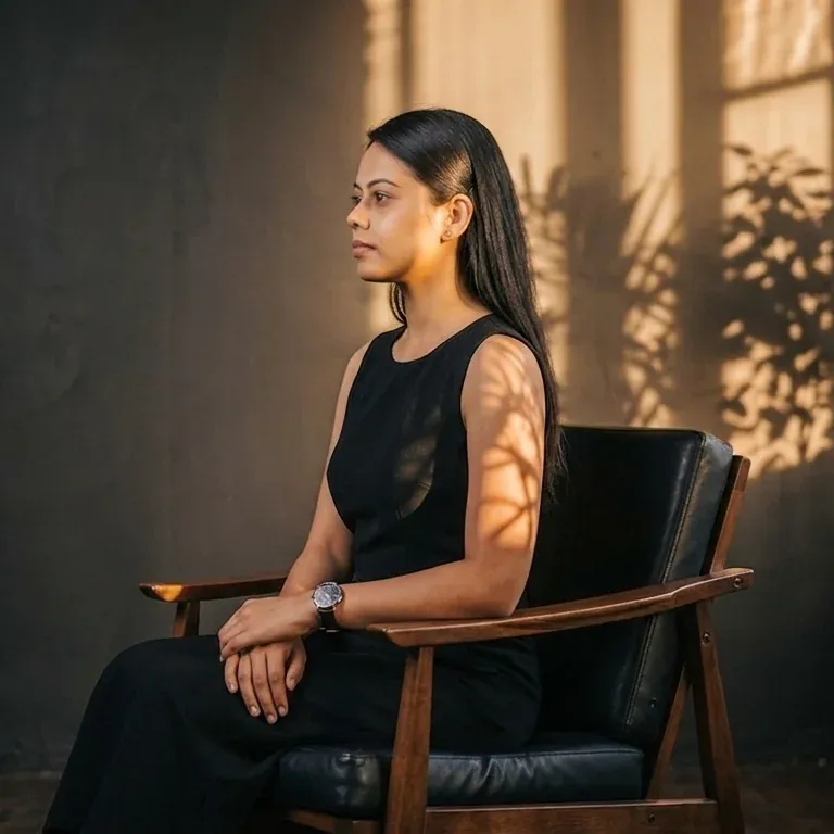 Afifa Salim Baker, seated